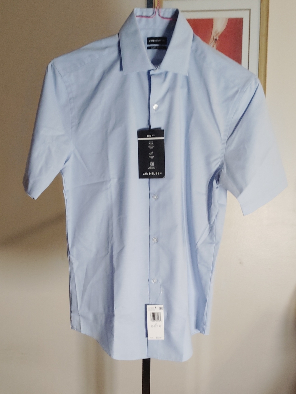 Van Heusen Light Blue Short Sleeve Button-Up Shirt